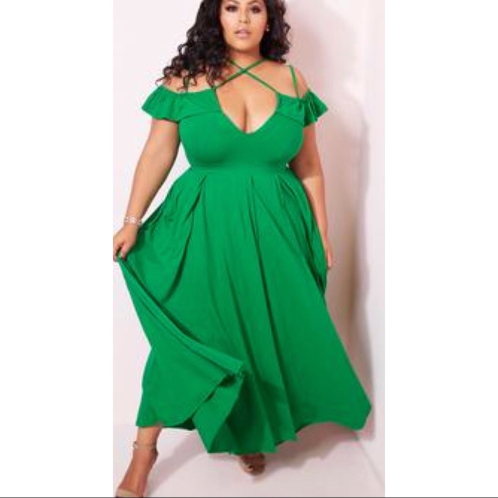 Green maxi dress